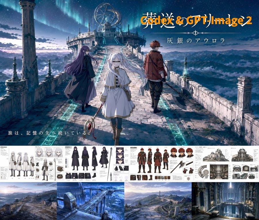 Anime Fantasy Key Visual Board — GPT Image 2 image prompt example