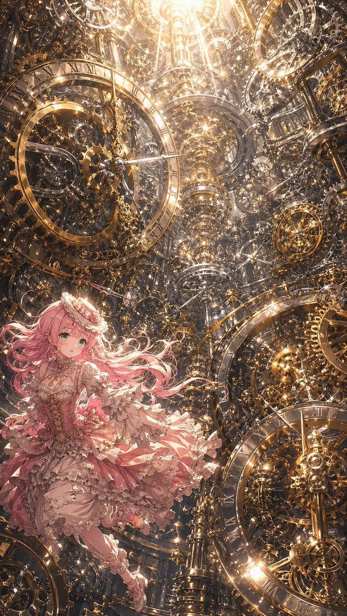 Anime Girl In A Golden Clockwork World — GPT Image 2 image prompt example