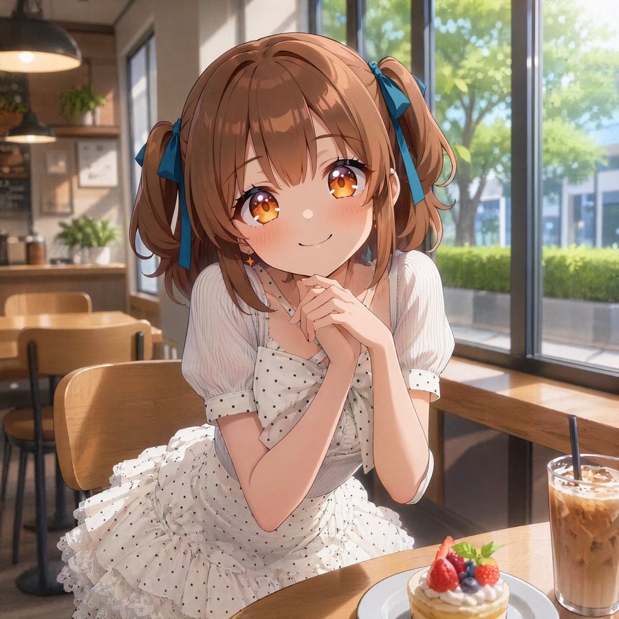 Anime Girl In Sunny Cafe — GPT Image 2 image prompt example