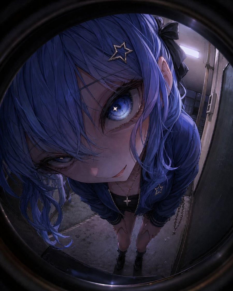 Anime Girl Through A Peephole — GPT Image 2 image prompt example