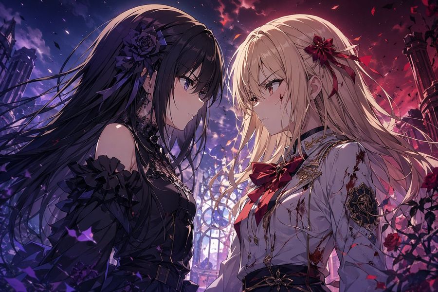 Anime Illustration Of Two Girls — GPT Image 2 image prompt example
