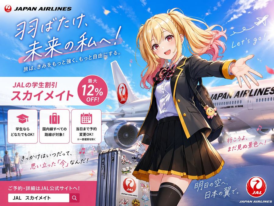 Anime Jal Student Travel Poster — GPT Image 2 image prompt example