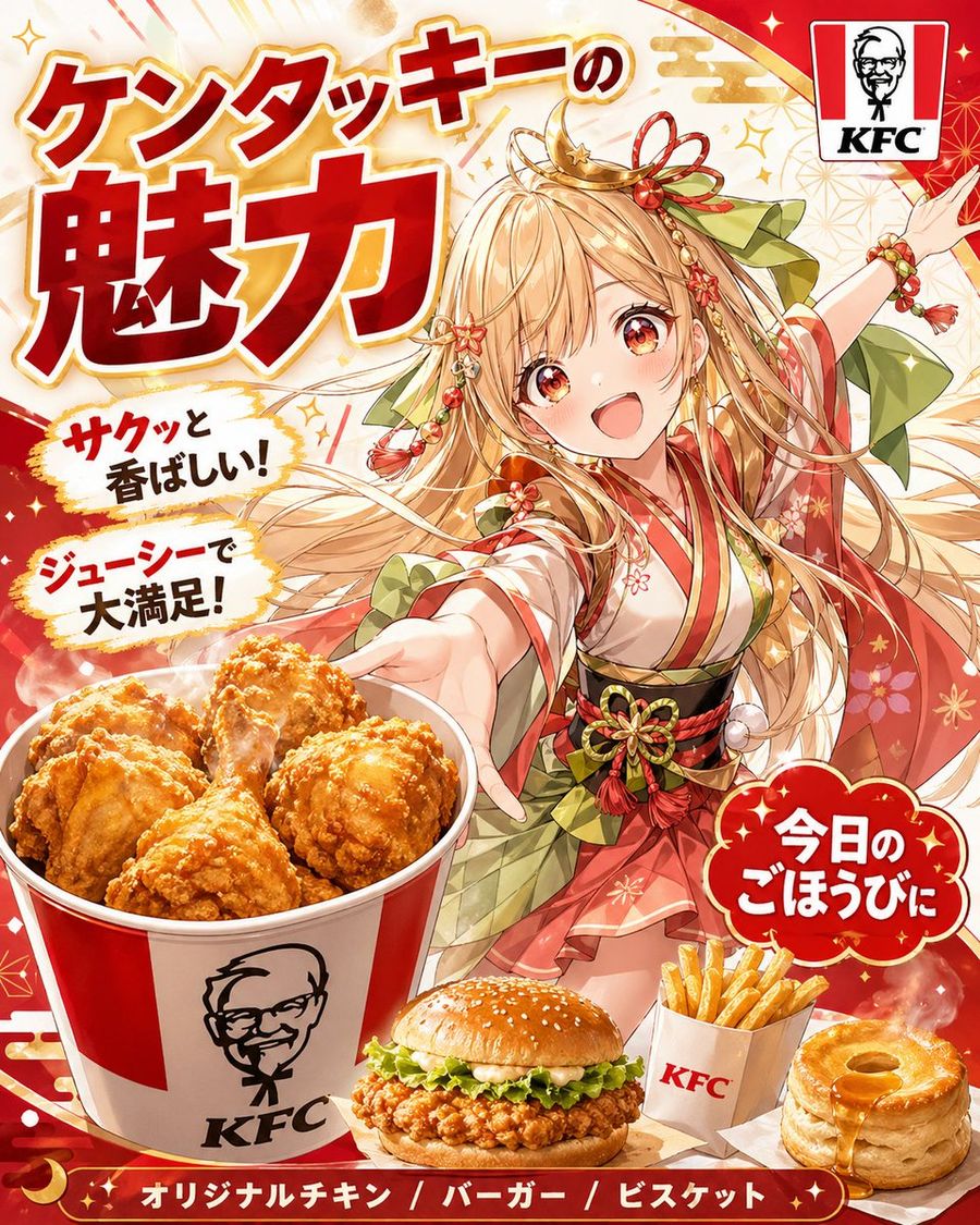 Anime Kfc Princess Promo Poster — GPT Image 2 image prompt example