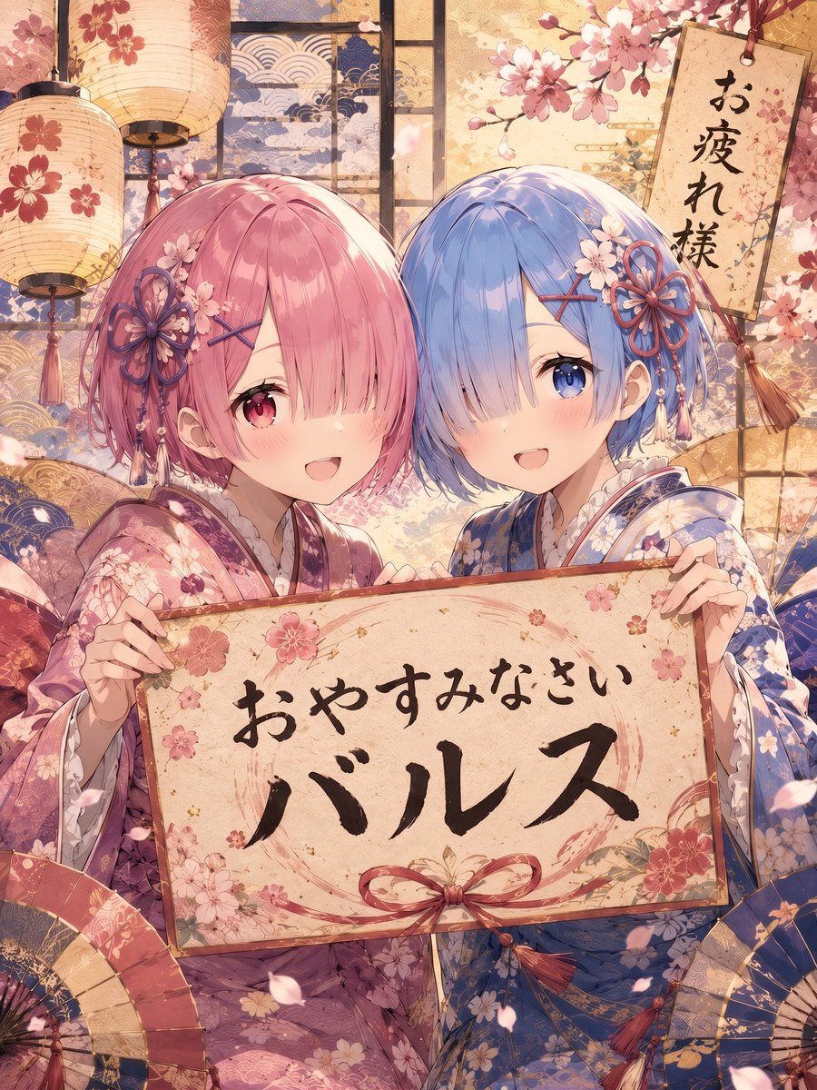 Anime Kimono Goodnight Sign — GPT Image 2 image prompt example