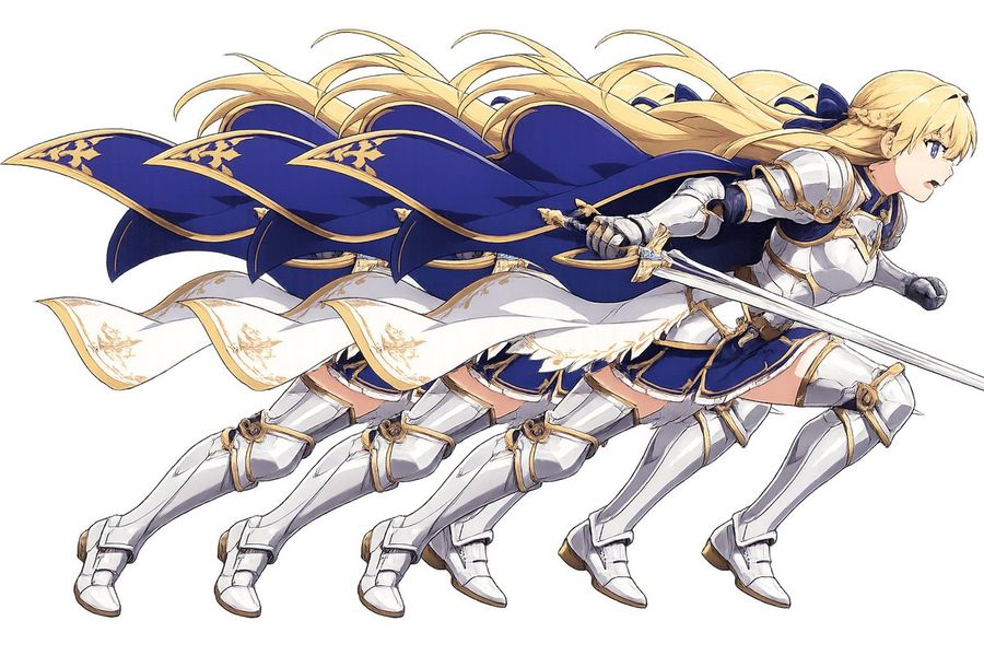 Anime Knight Motion Trail — GPT Image 2 image prompt example