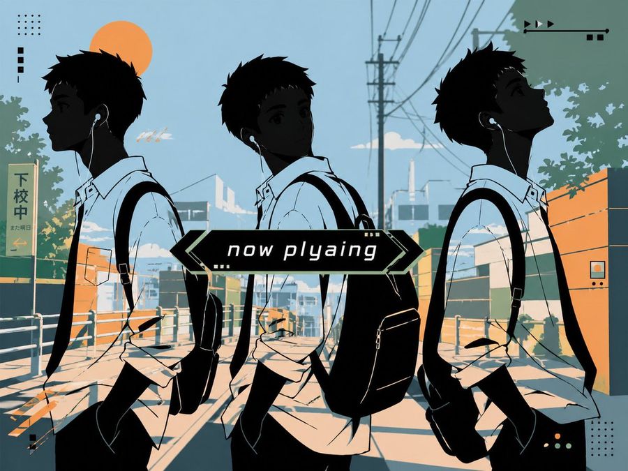 Anime Lo Fi Now Playing Schoolboys — GPT Image 2 image prompt example