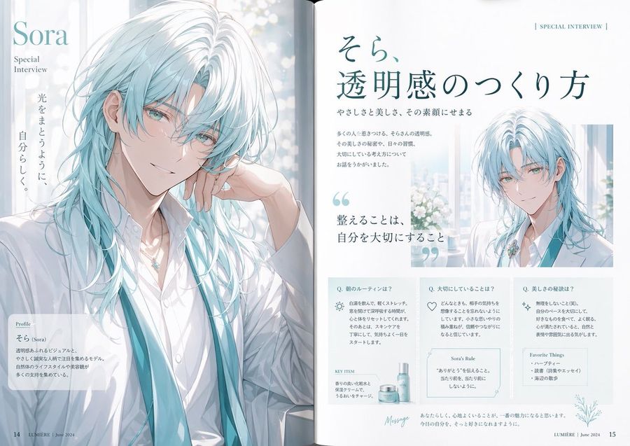 Anime Magazine Interview Spread — GPT Image 2 image prompt example