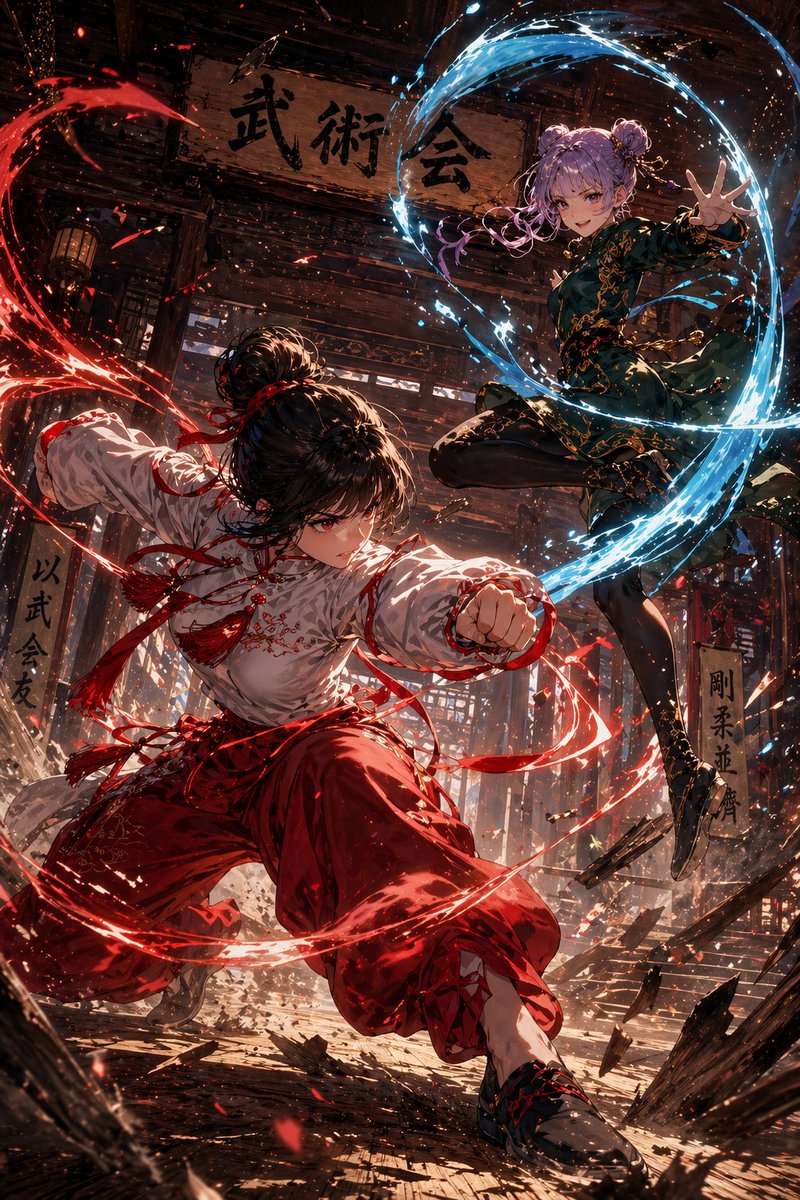 Anime Martial Arts Energy Clash — GPT Image 2 image prompt example