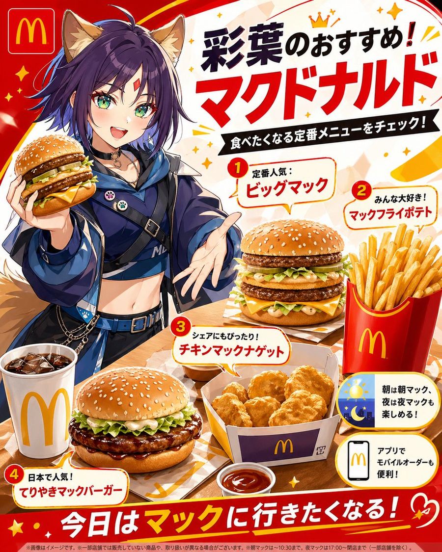 Anime Mcdonalds Recommendation Poster — GPT Image 2 image prompt example