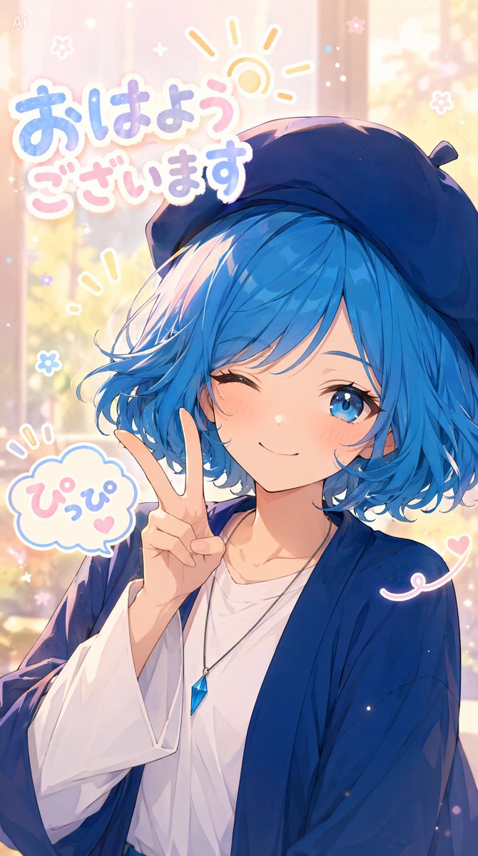 Anime Morning Greeting Portrait — GPT Image 2 image prompt example