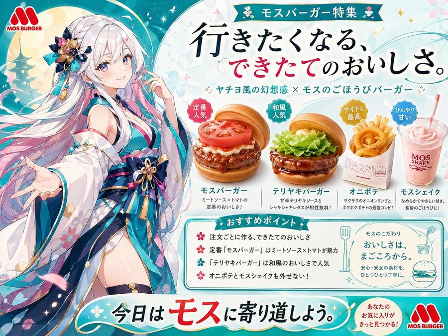 Anime Mos Burger Promo Poster — GPT Image 2 image prompt example