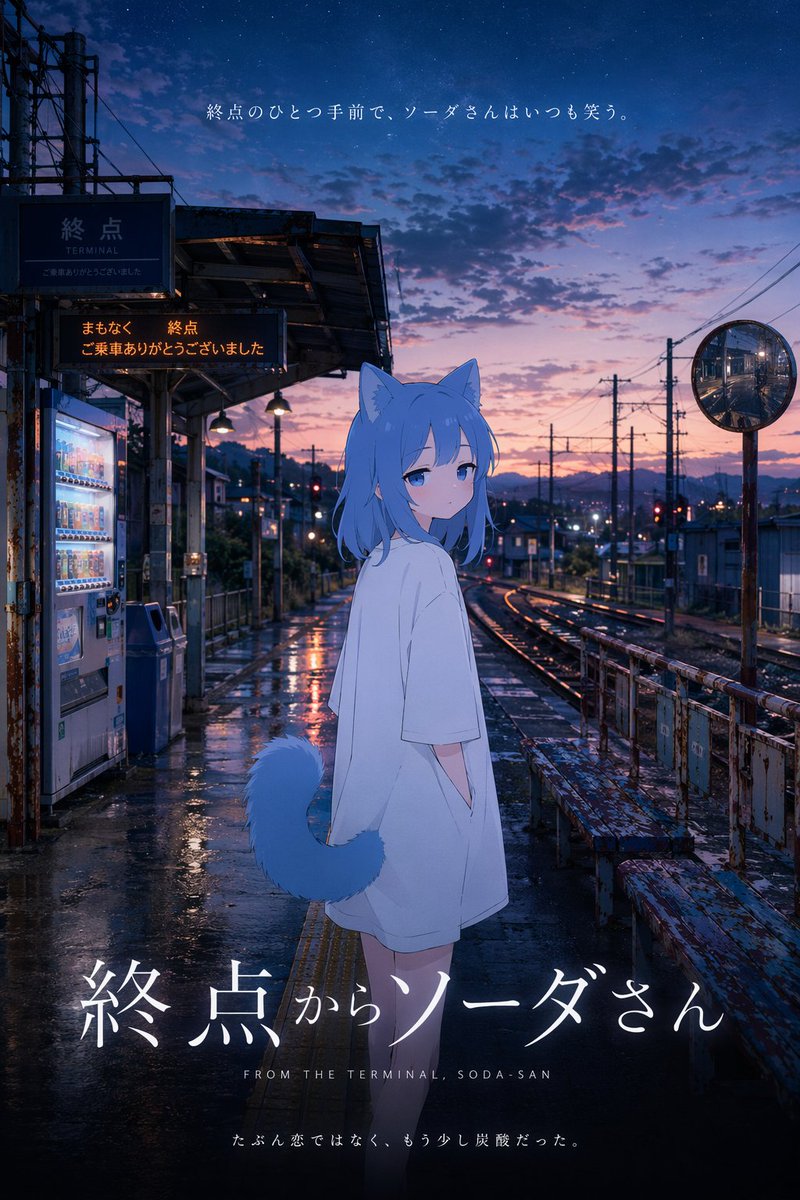 Anime Movie Poster At Twilight Station — GPT Image 2 image prompt example