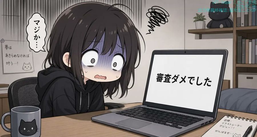 Anime Rejection Laptop Scene — GPT Image 2 image prompt example