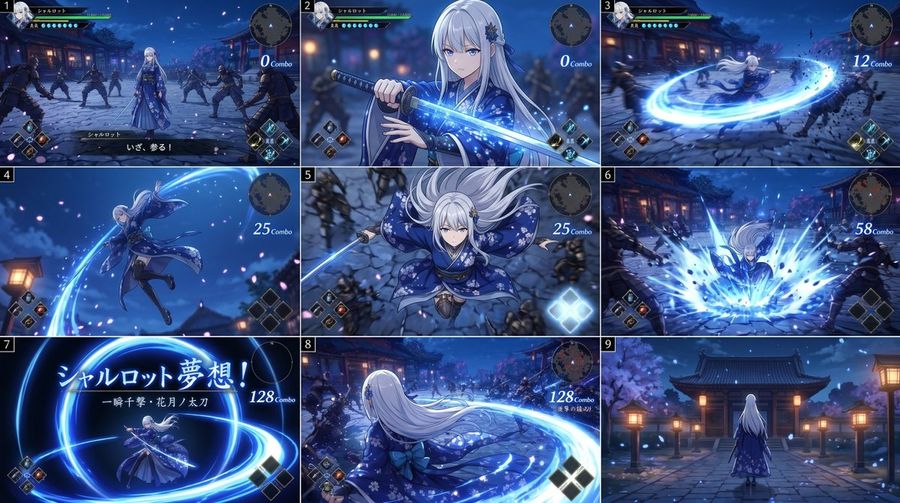 Anime Rpg Sword Attack Storyboard — GPT Image 2 image prompt example