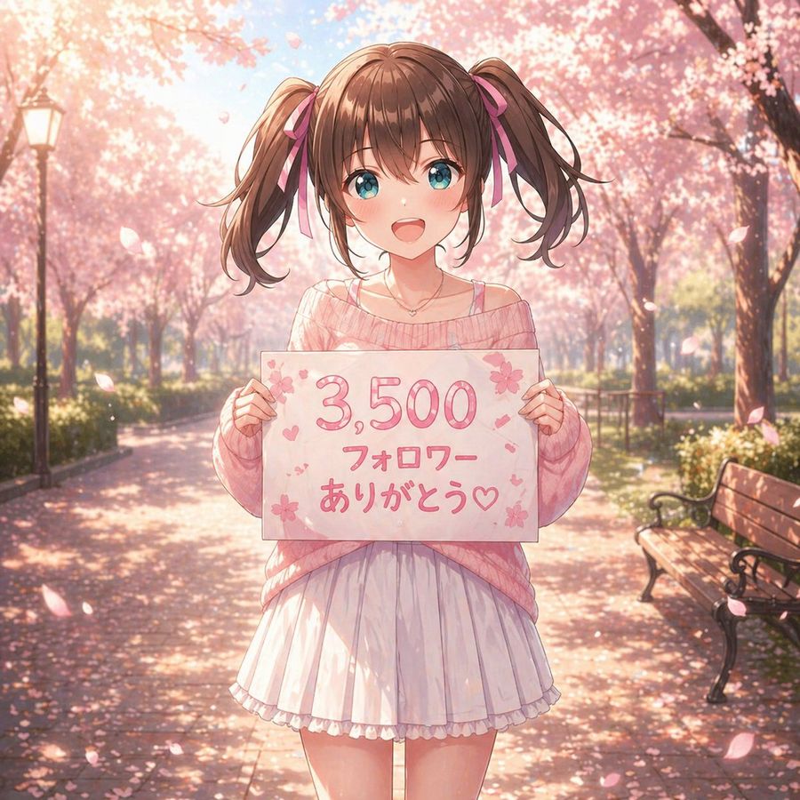 Anime Sakura Thank You Portrait — GPT Image 2 image prompt example