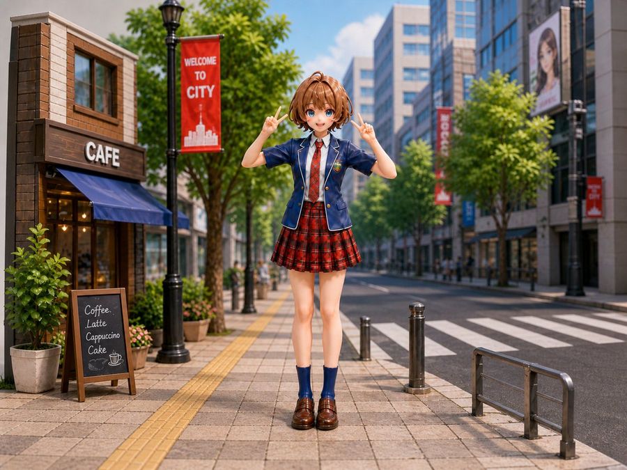 Anime Schoolgirl Diorama — GPT Image 2 image prompt example