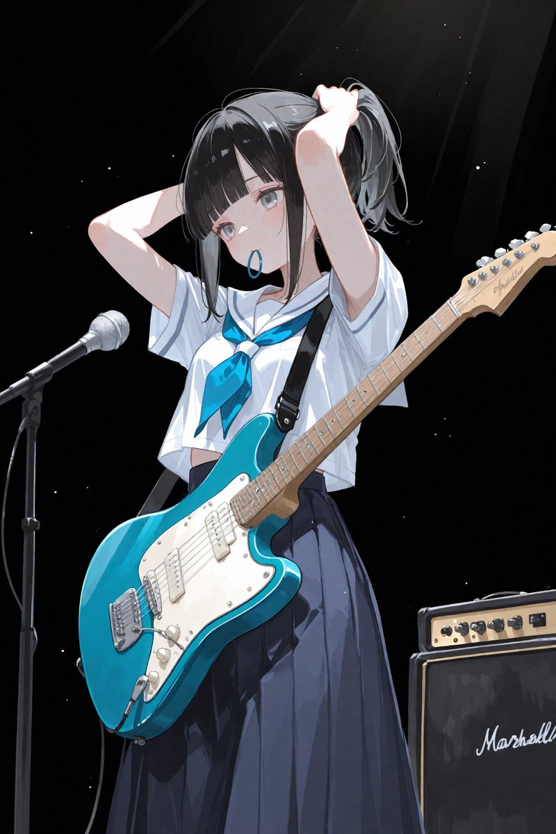 Anime Schoolgirl Guitarist — GPT Image 2 image prompt example