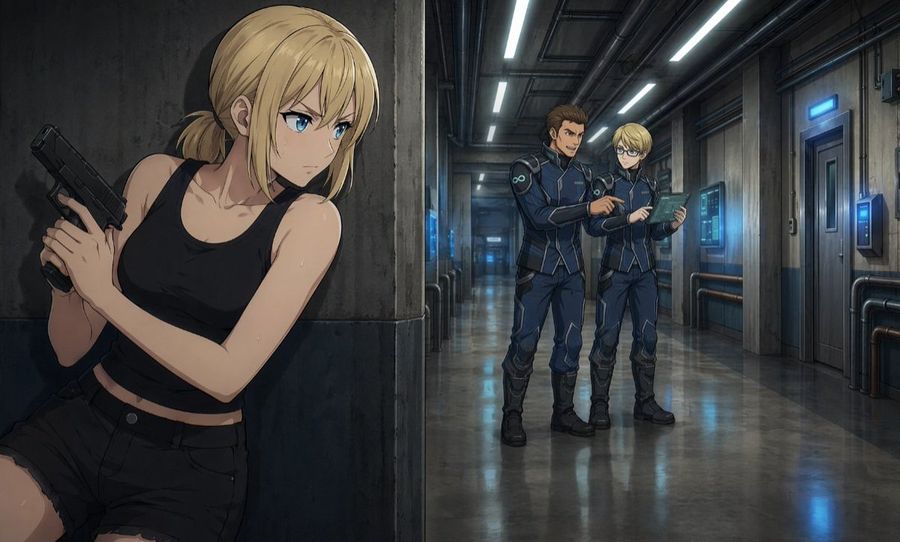 Anime Sci Fi Stealth Corridor — GPT Image 2 image prompt example