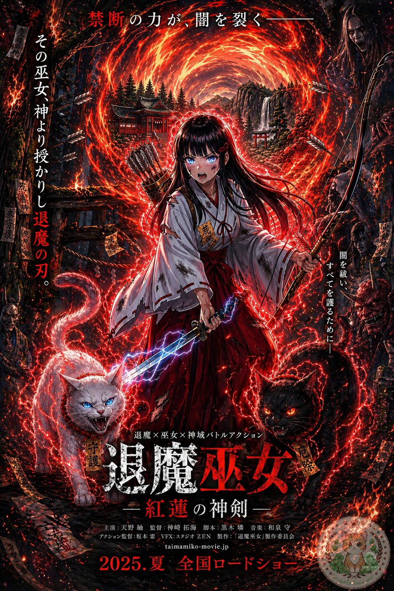 Anime Shrine Maiden Movie Poster — GPT Image 2 image prompt example