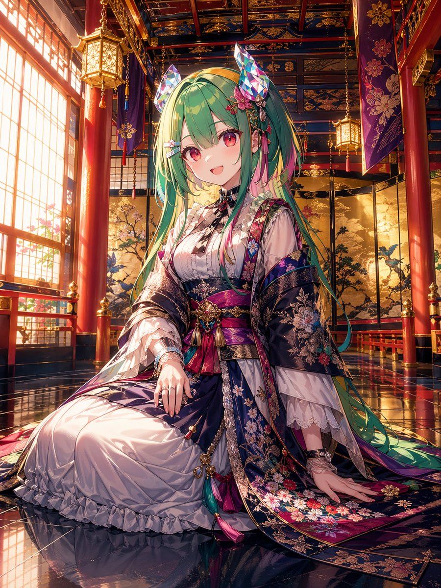 Anime Shrine Princess In Palace — GPT Image 2 image prompt example