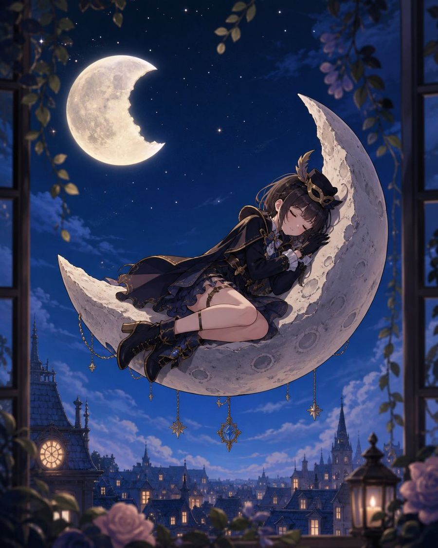 Anime Stolen Moon Girl — GPT Image 2 image prompt example