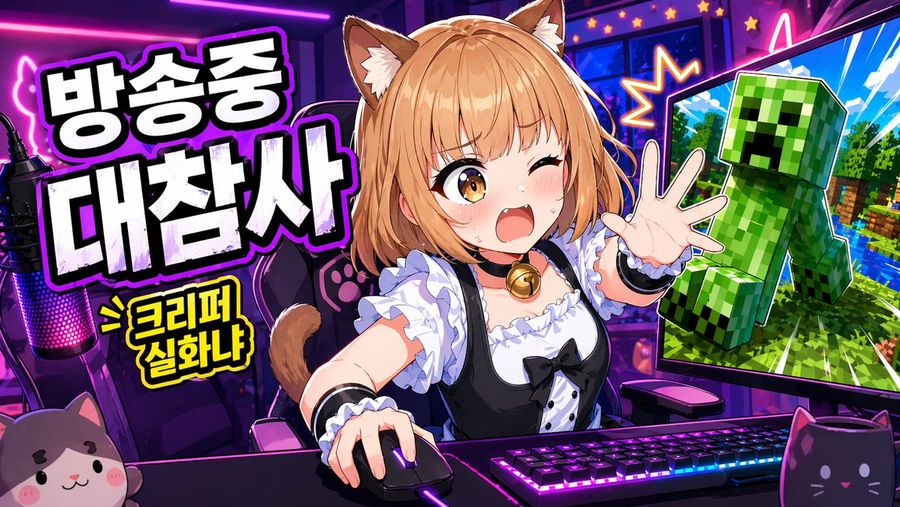 Anime Vtuber Minecraft Stream Thumbnail — GPT Image 2 image prompt example