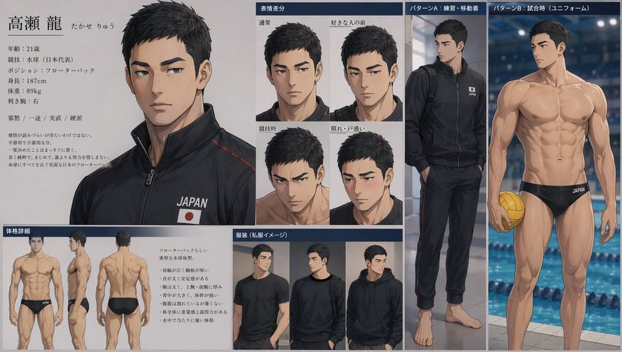 Anime Water Polo Sheet — GPT Image 2 image prompt example