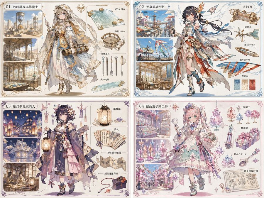 Anime World Setting Reference Sheet — GPT Image 2 image prompt example