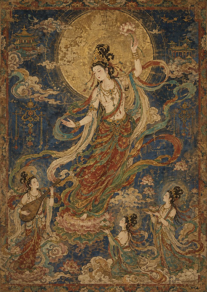 Antique Celestial Goddess Mural — GPT Image 2 image prompt example