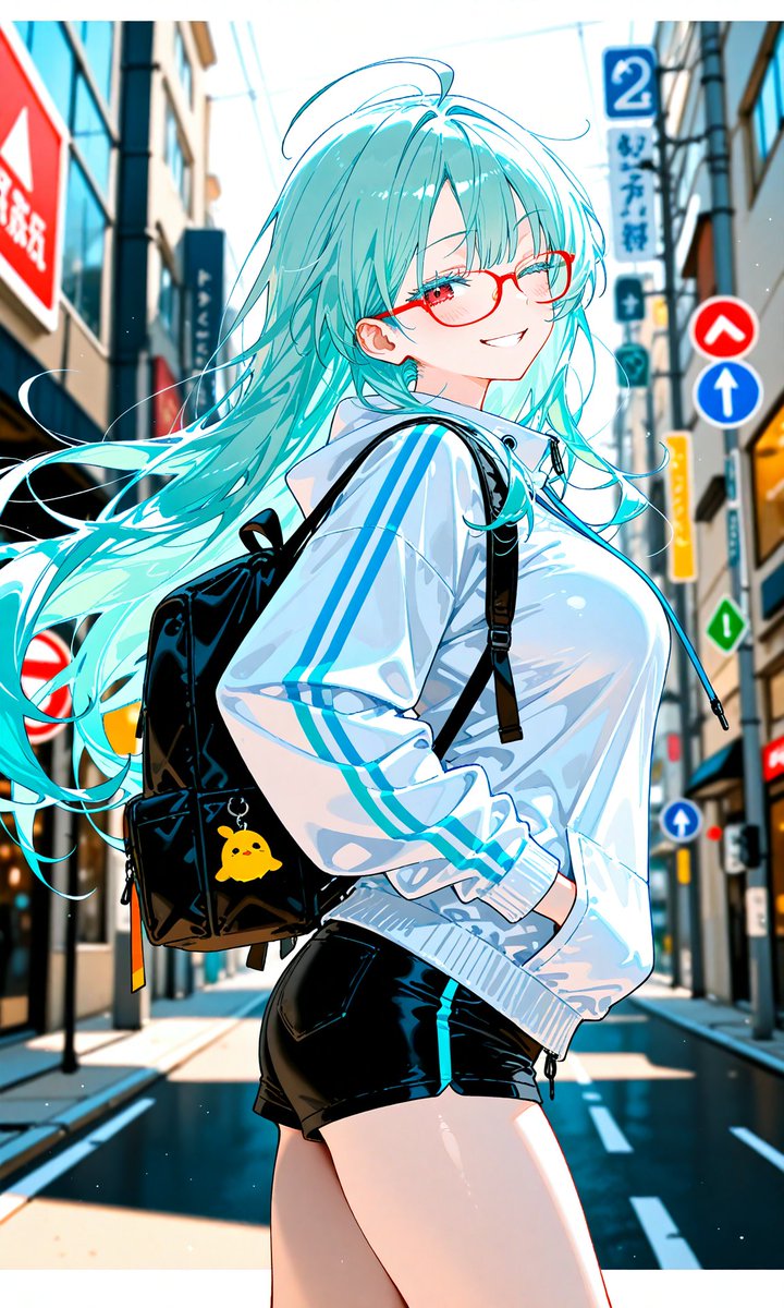 Aqua Anime Street Girl — GPT Image 2 image prompt example