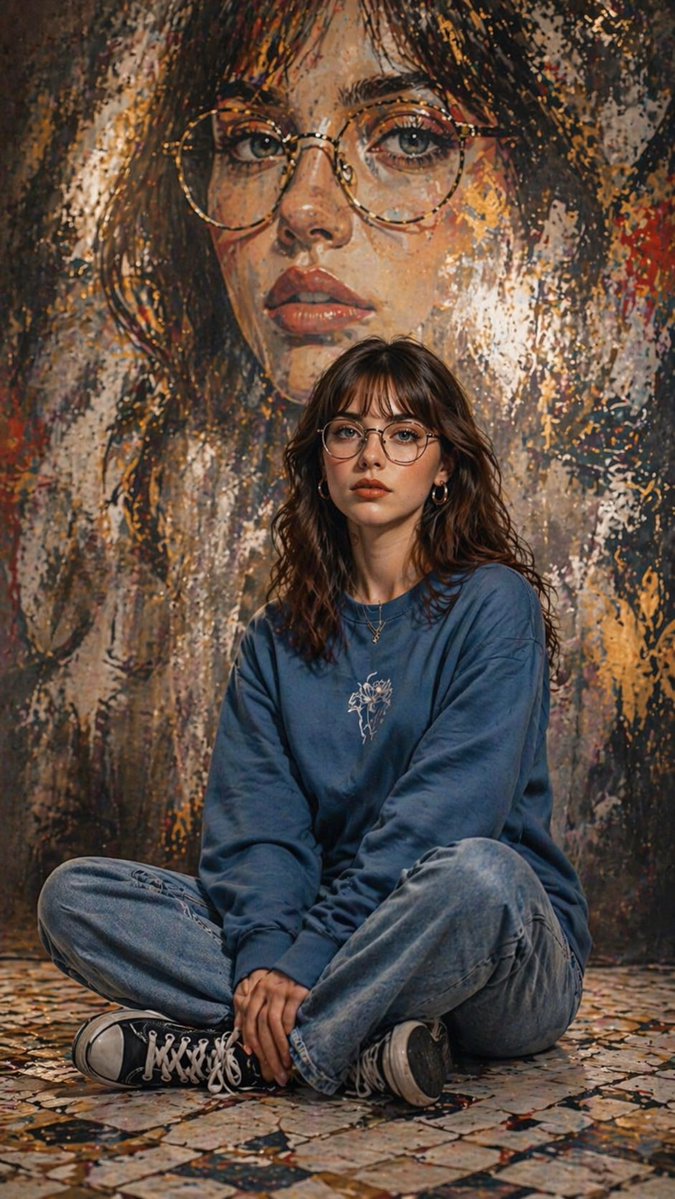 Artistic Portrait With Mural Background — GPT Image 2 image prompt example