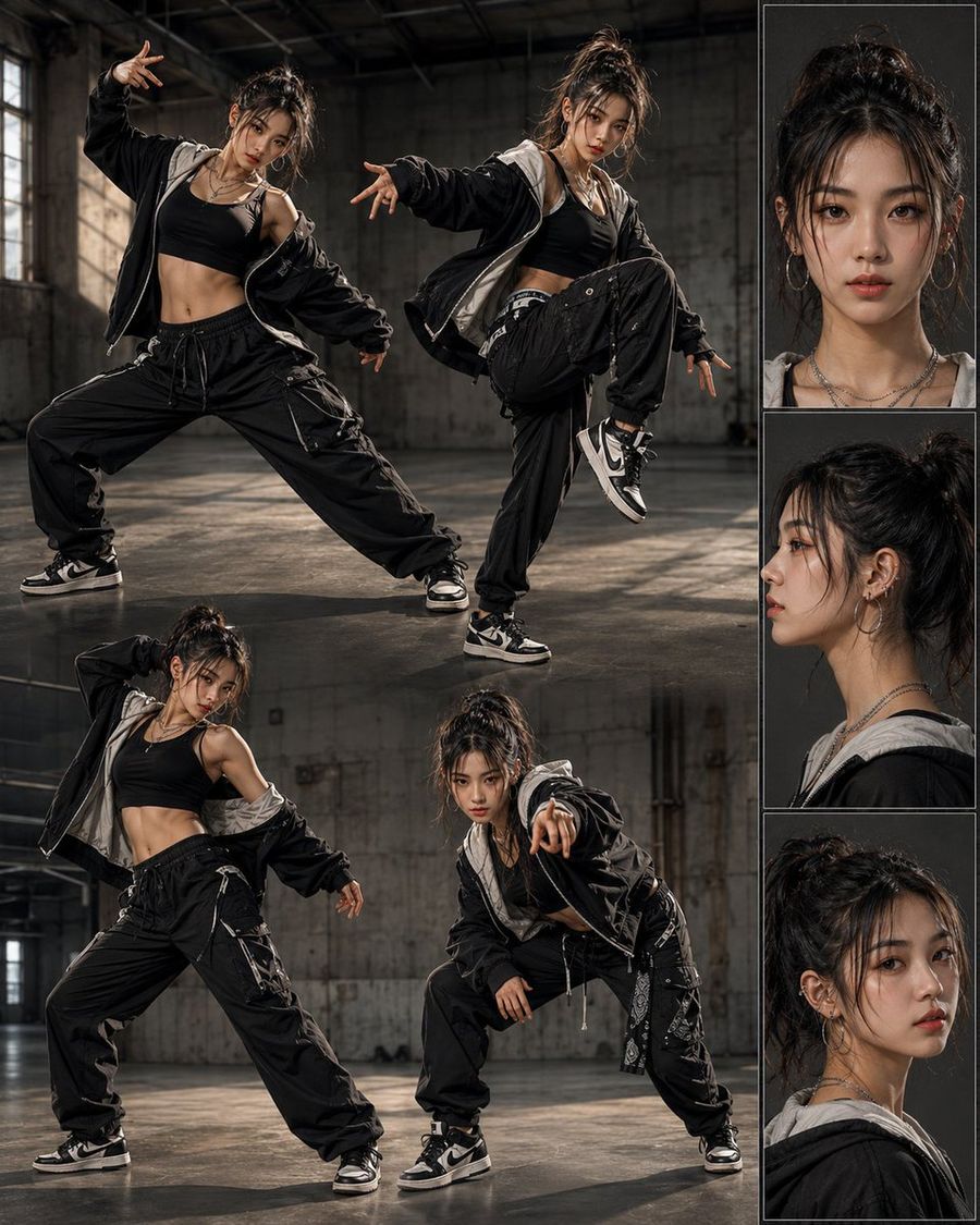 Asian Street Dancer Character Sheet — GPT Image 2 image prompt example