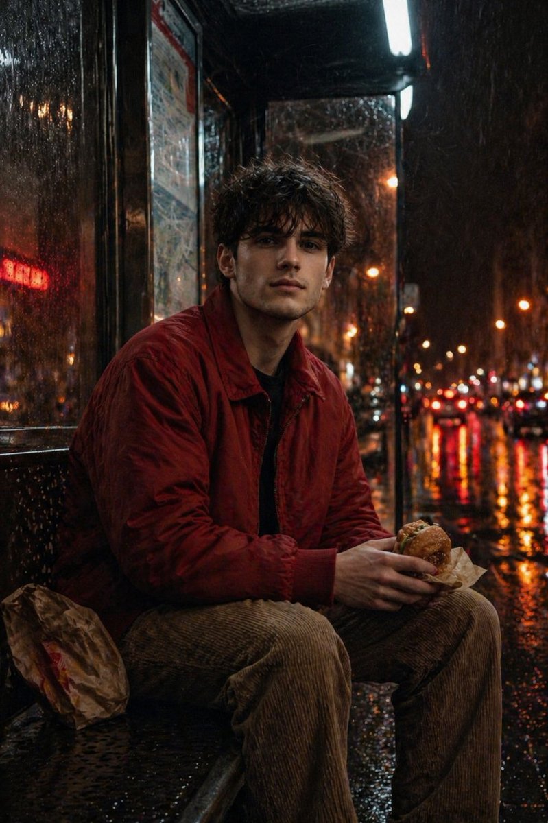 Atmospheric Nighttime Rainy Portrait — GPT Image 2 image prompt example