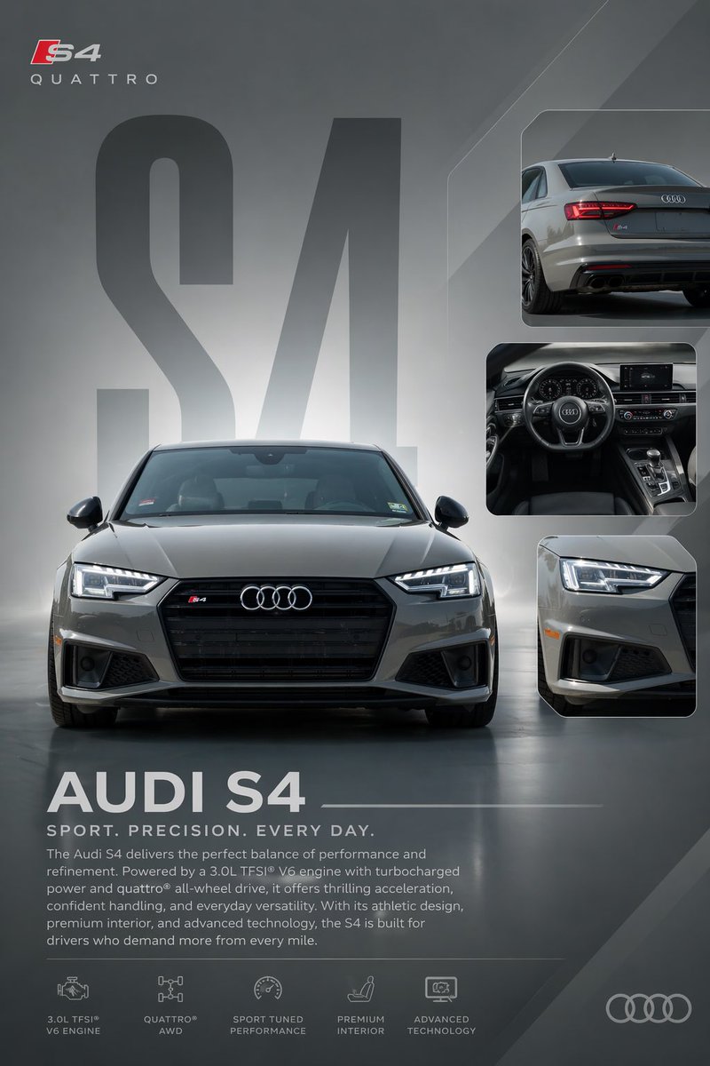 Audi S4 Promotional Poster — GPT Image 2 image prompt example