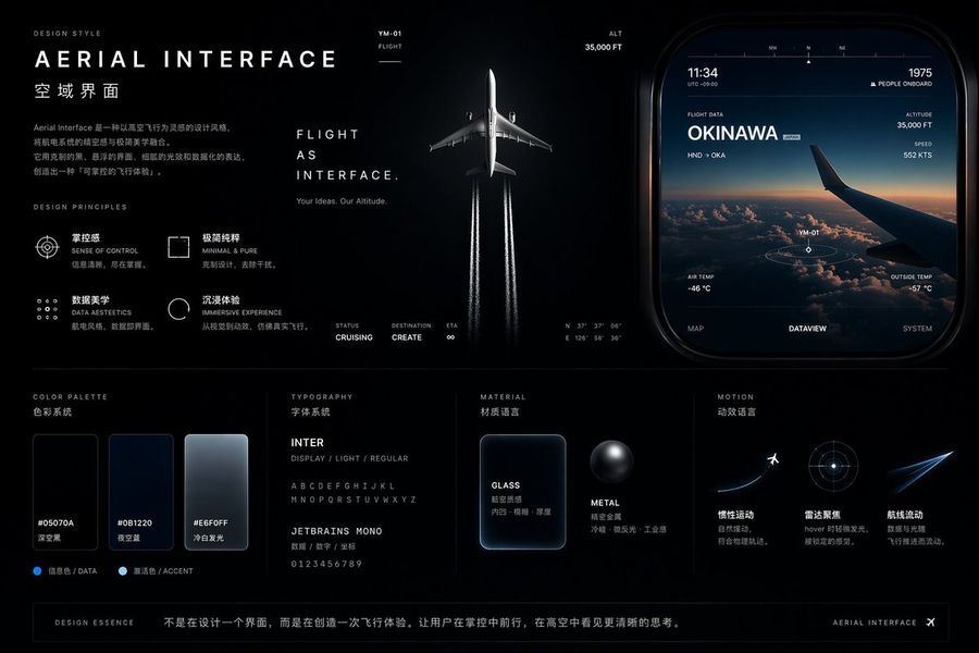 Aviation Themed Ui Design System Board — GPT Image 2 image prompt example