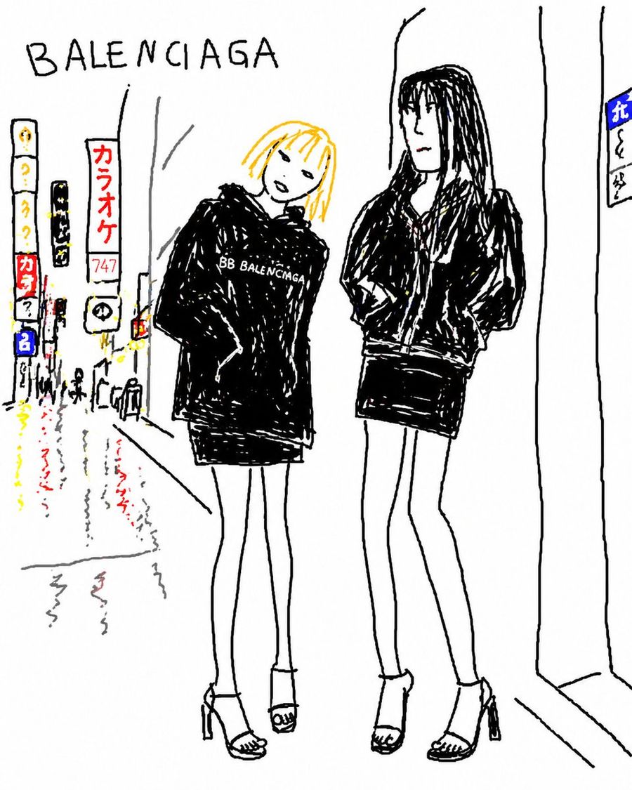 Balenciaga Street Sketch — GPT Image 2 image prompt example