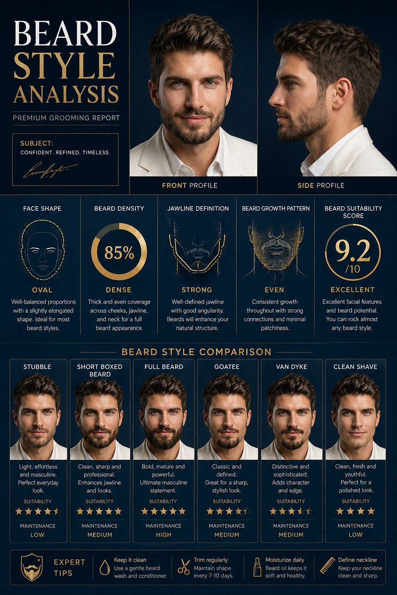 Beard Style Analysis Poster — GPT Image 2 image prompt example