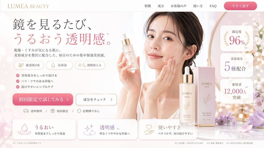 Beauty Product Landing Page Mockup — GPT Image 2 image prompt example