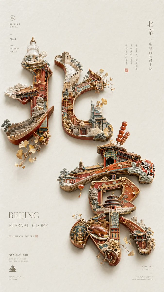 Beijing Cultural Heritage Poster — GPT Image 2 image prompt example