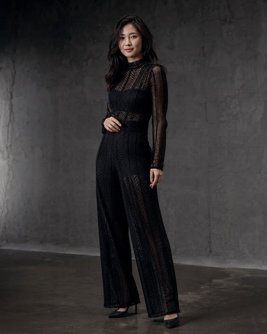 Black Lace Fashion Portrait — GPT Image 2 image prompt example