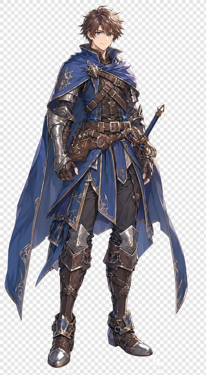Blue Fantasy Knight Character — GPT Image 2 image prompt example
