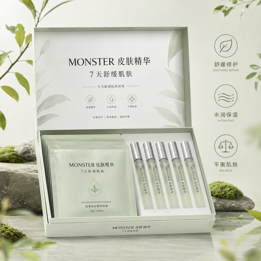 Botanical Skincare Gift Box Ad — GPT Image 2 image prompt example