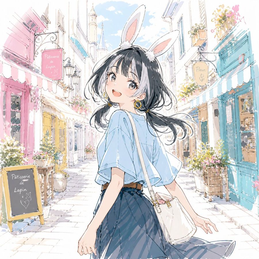 Bunny Girl Street Art — GPT Image 2 image prompt example
