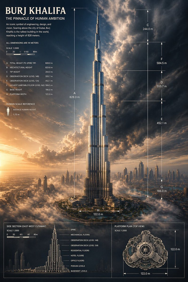 Burj Khalifa Epic Infographic Poster — GPT Image 2 image prompt example