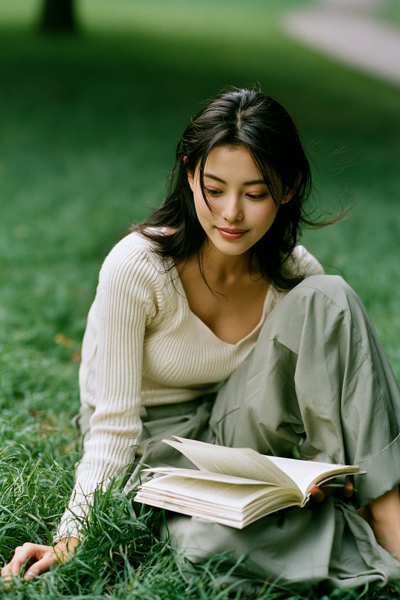 Candid Park Reading Portrait — GPT Image 2 image prompt example