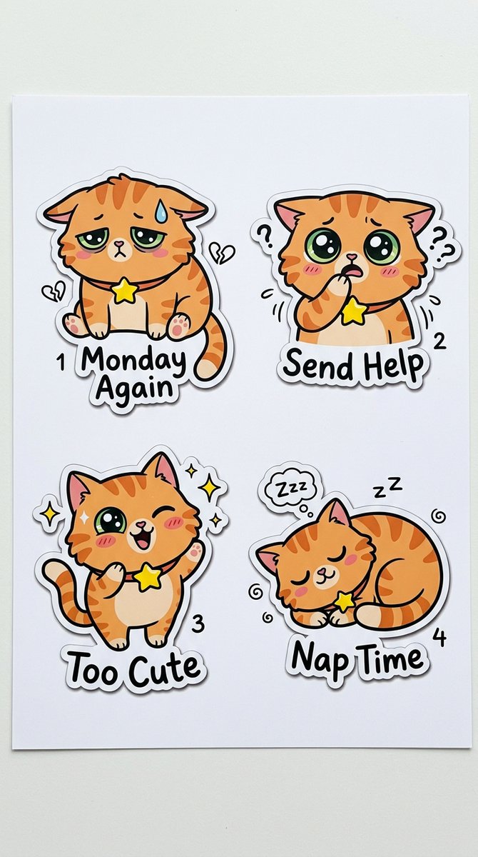 Cartoon Sticker Sheet Generator — GPT Image 2 image prompt example