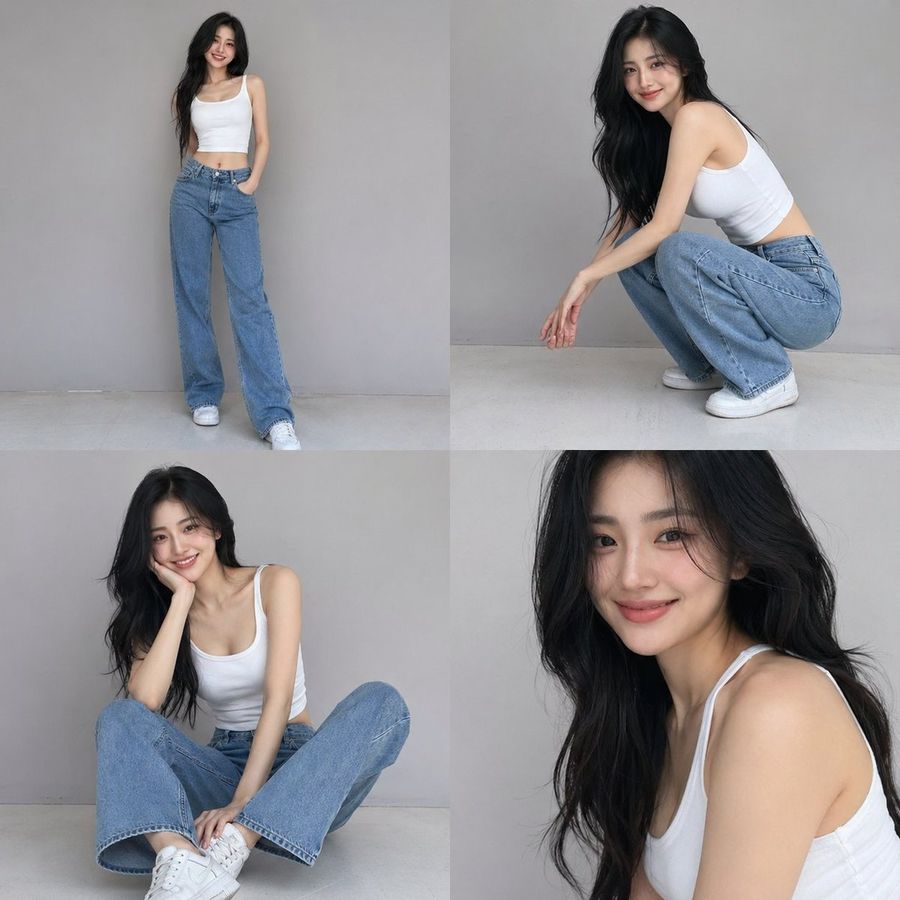 Casual Fashion Grid Photoshoot — GPT Image 2 image prompt example