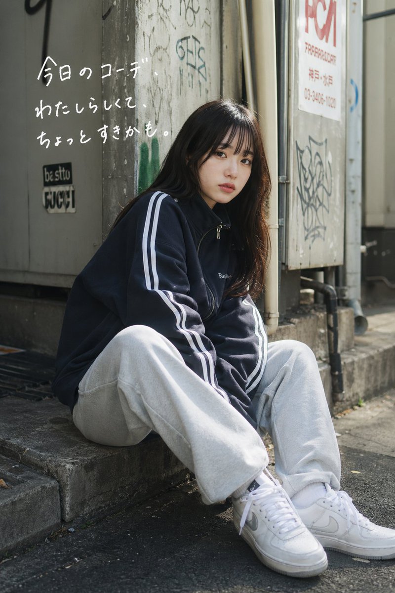 Casual Street Outfit Photo With Handwritten Text — GPT Image 2 image prompt example