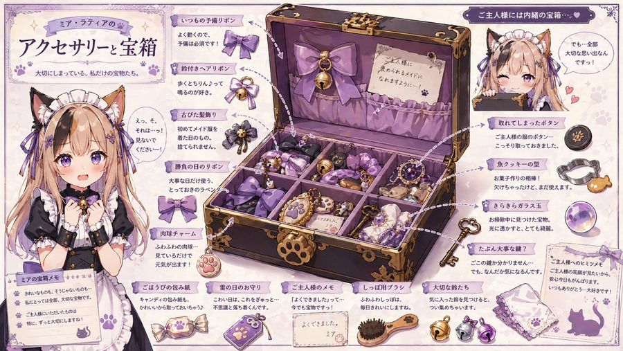 Cat Maid Treasure Box Reference Sheet — GPT Image 2 image prompt example