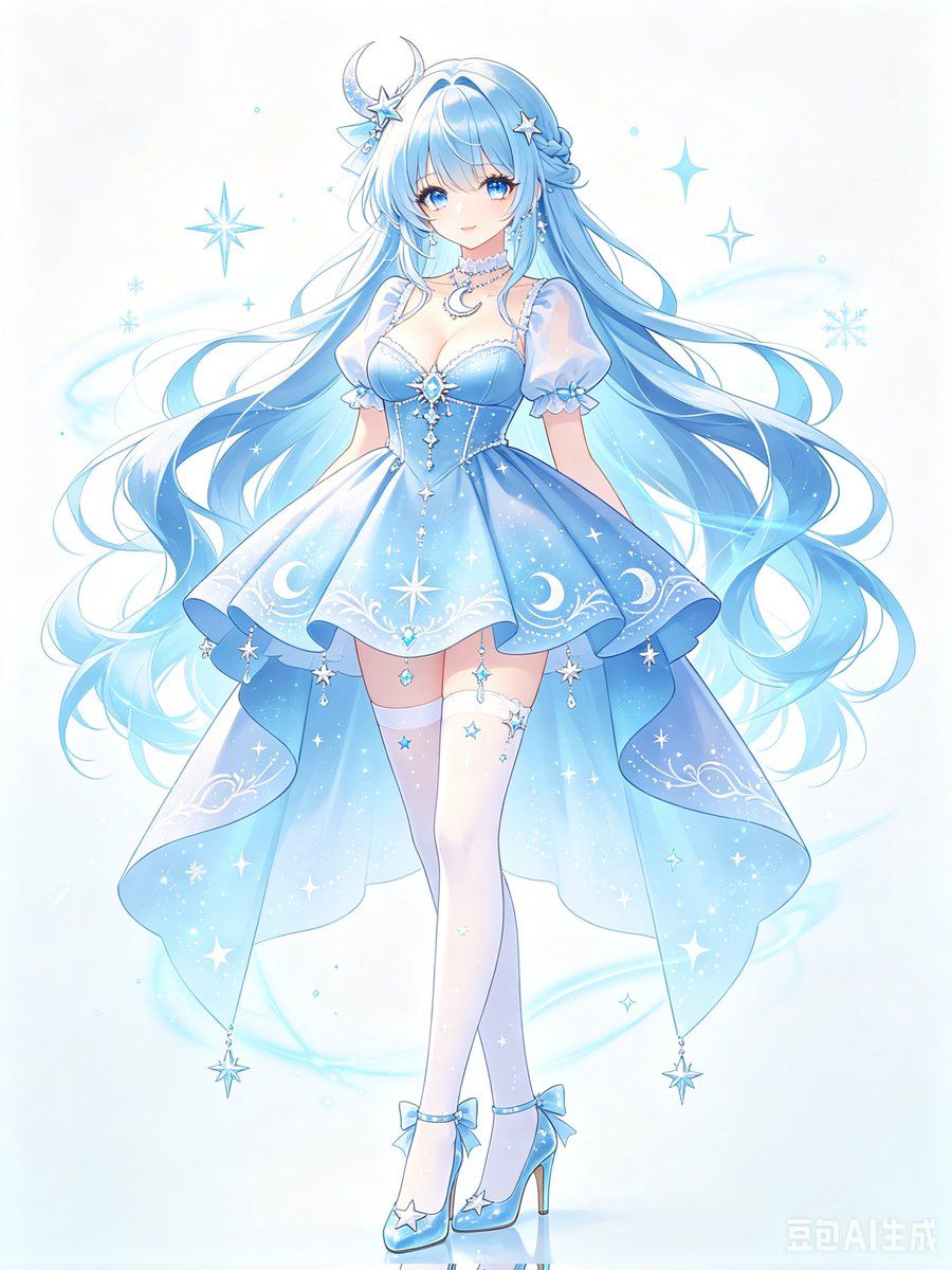 Celestial Blue Anime Girl — GPT Image 2 image prompt example